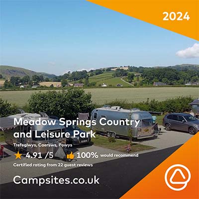 4.91 out of 5 rating from campsites.co.uk